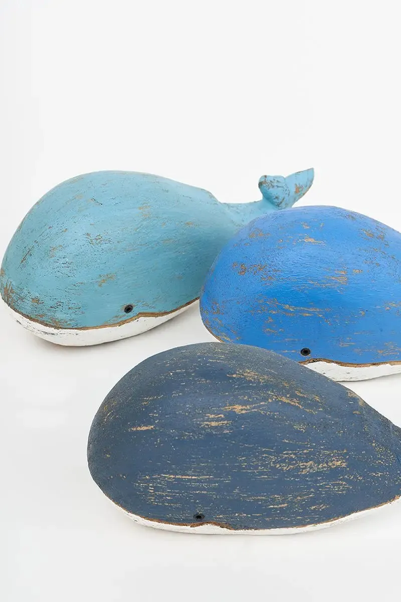Set de 3 ballenas de madera