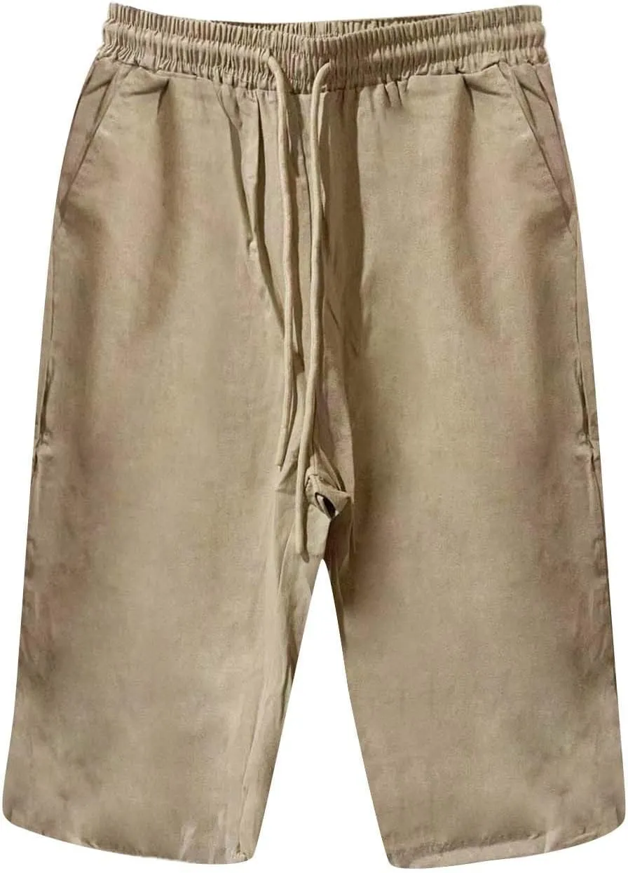 SHAOBGE Summer Pants for Women 2024 Women's Knee Length Short Pants Ladies Loose Drawstring Casual Trendy Pants