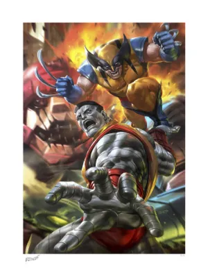 Sideshow Art Print Wolverine & Colossus: Fastball Special! Marvel