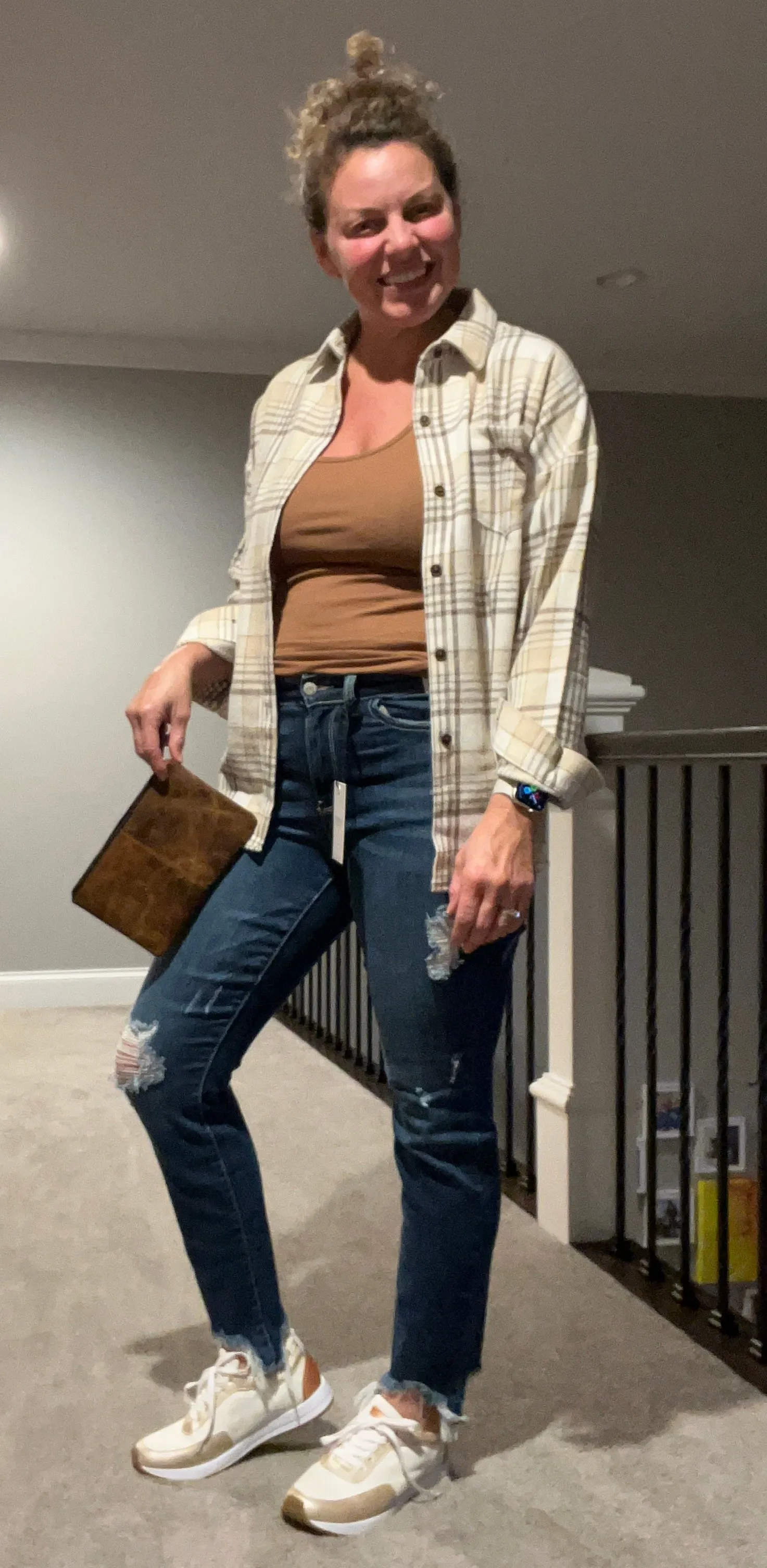 Slim fit plaid top