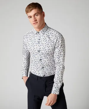 Slim Fit Printed Cotton Shirt