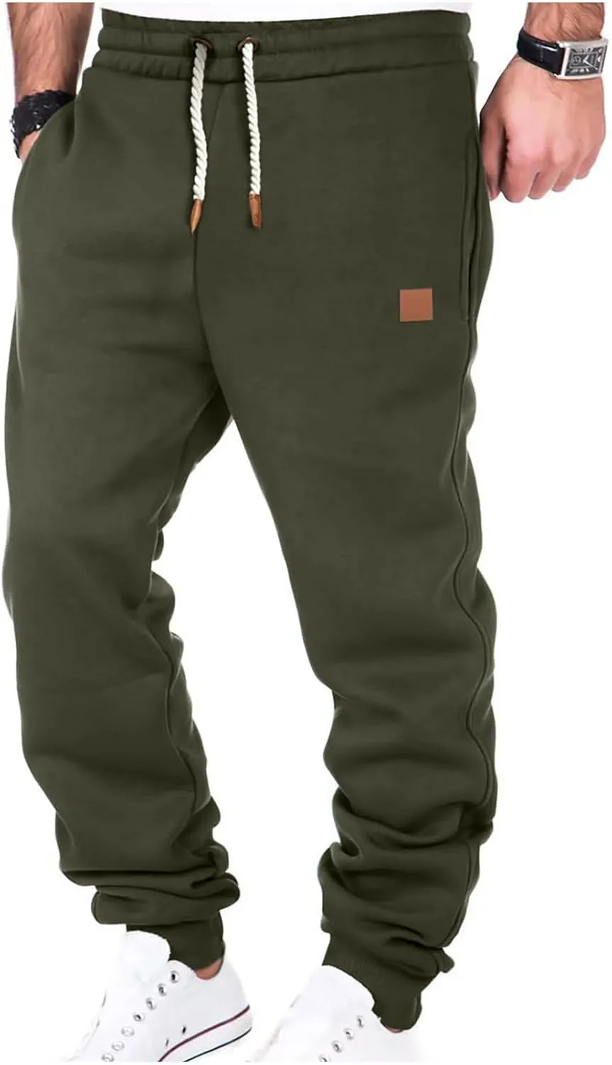 SMIDOW Cotton Joggers for Men Casual Loose Fit Big and Tall Drawstring Sweatpants Workout Athletic Running Pants