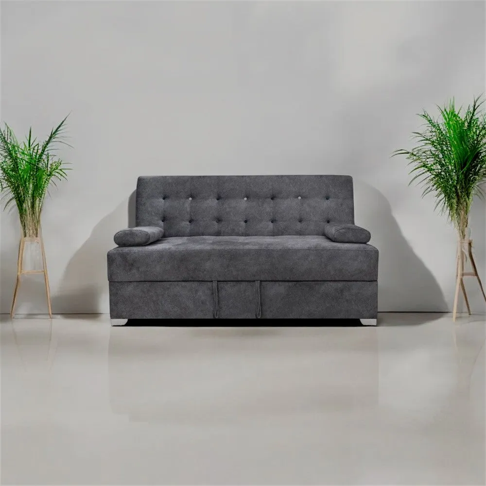 Sofa Cama  Baul Berlin Tela Gris