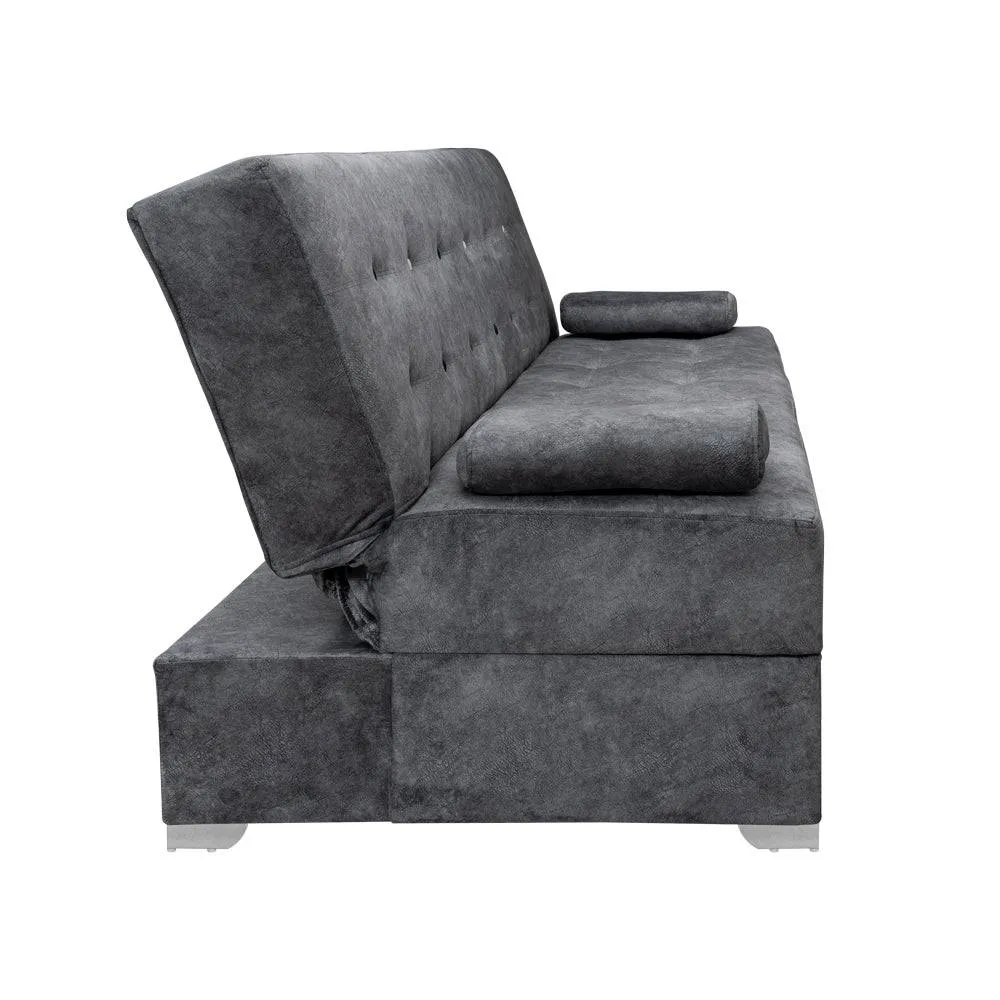 Sofa Cama  Baul Berlin Tela Gris