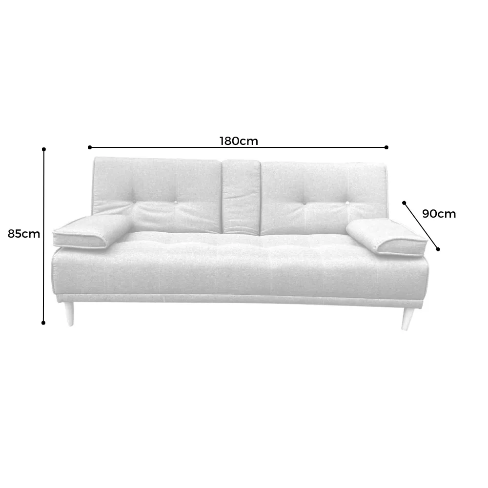 Sofa Cama  Kei 3 Posiciones Tela Gris
