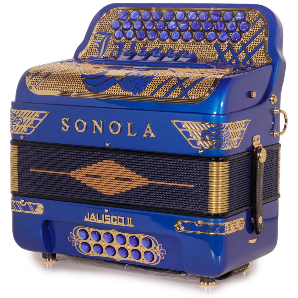 Sonola Jalisco Acordeón Edición Especial 5 Registros MI Azul con Dorado