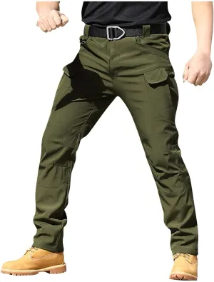 Tactical Pants for Men Relaxed Fit Stretchy Work Pants Baggy Cargo Camo Pants Flex Carpenter Pant Multi Pockets
