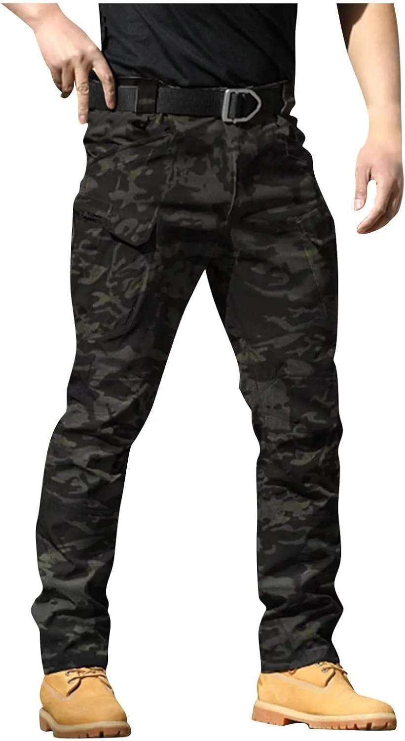 Tactical Pants for Men Stretch Ripstop Waterproof Utility Cargo Hiking Pants Relaxed Fit Work Pant Outdoor with Pockets