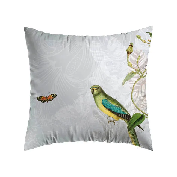 Taie(s) d'oreiller satin de coton - Jardin d'hiver gris perle