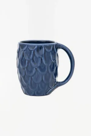 Taza azul co textura escamas - D7285