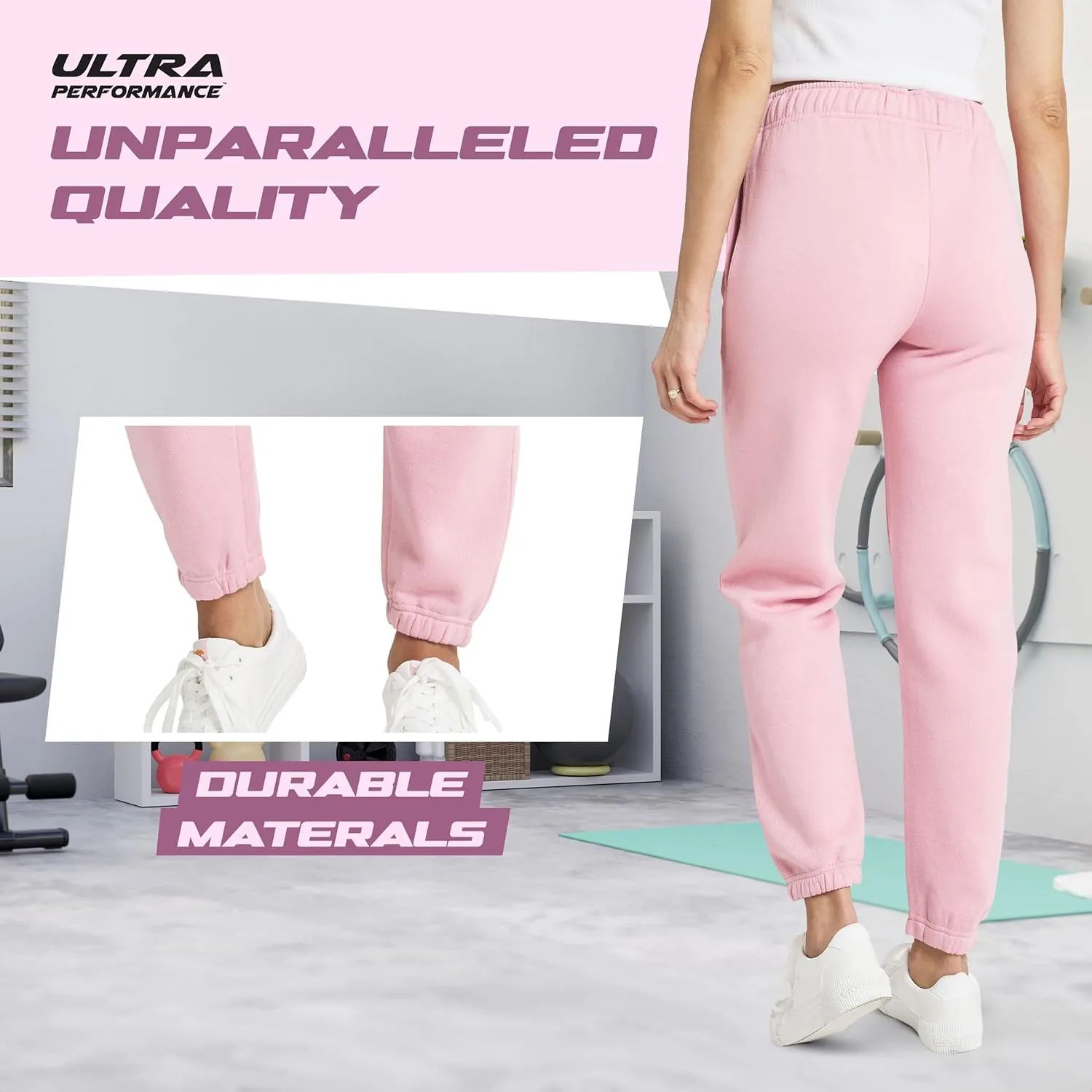 Ultra Performance Womens 3 PK High Waisted Fleece Cinched Pant