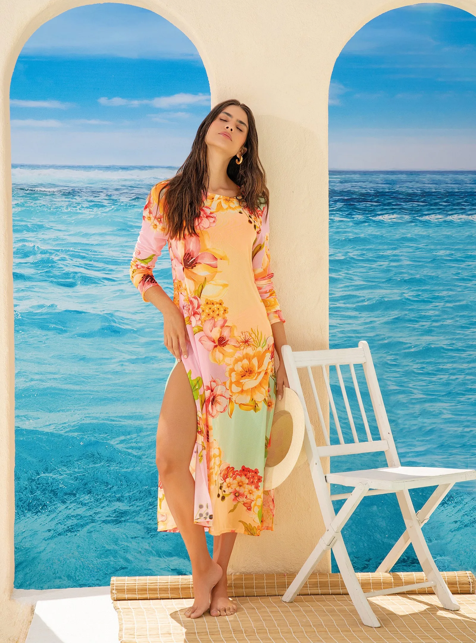 Vestido Largo 9001 Manga Larga - Est Luziana