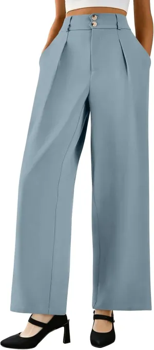 Wide Leg Professional Dress Pants Women 2025 High Waisted Business Casual Suit Office Work Pants Women with Pockets