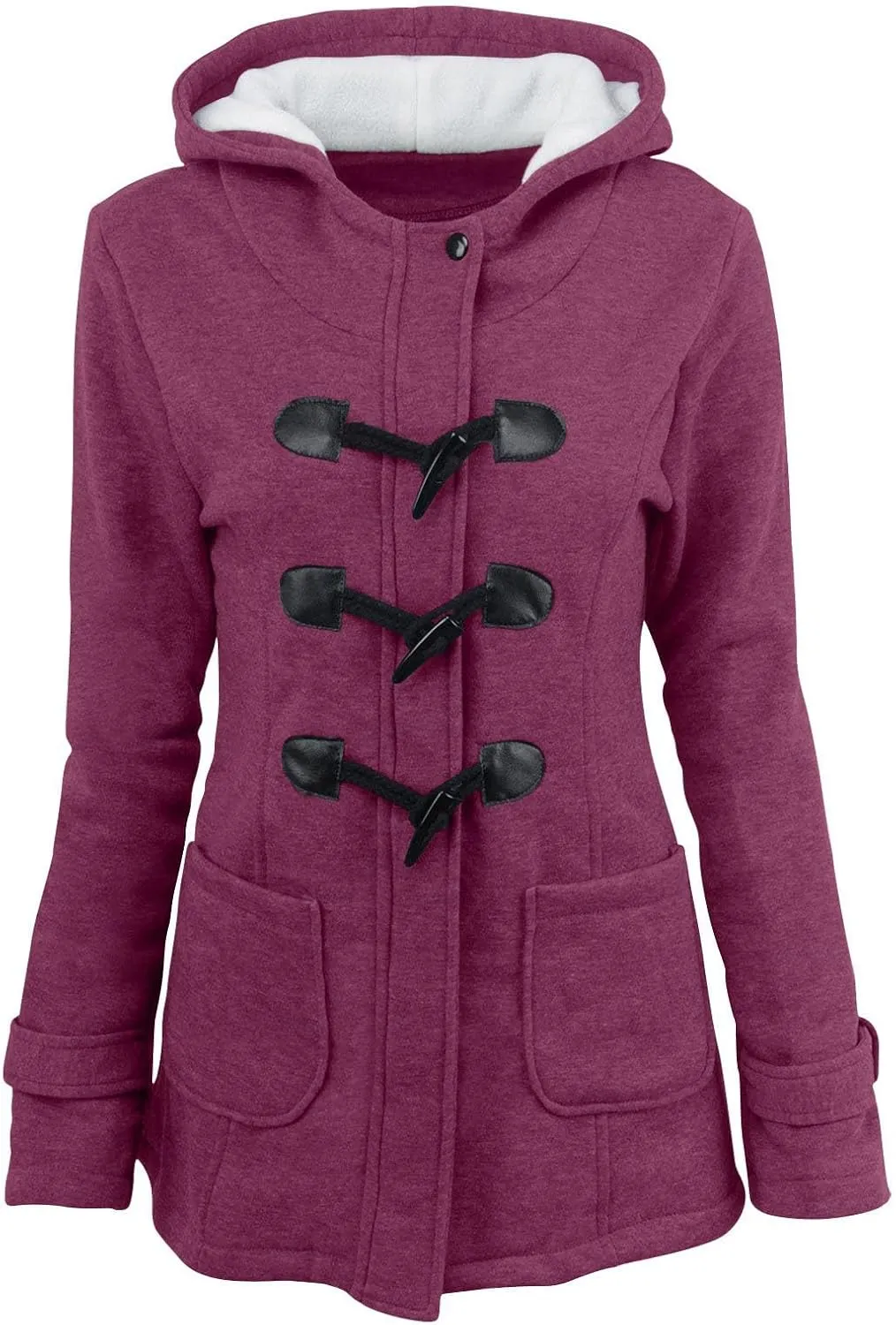 Winter Coats for Women Womens Trendy Horn Button Hooded Overcoat Long Sleeve Jackets 2025 Loose Travel Sweater