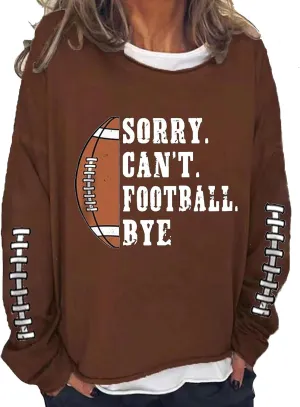 Women Funny Football Graphic Sweatshirt Long Sleeve Sweatshirt Top Sweatshirt for Women 2024 Thanksgiving