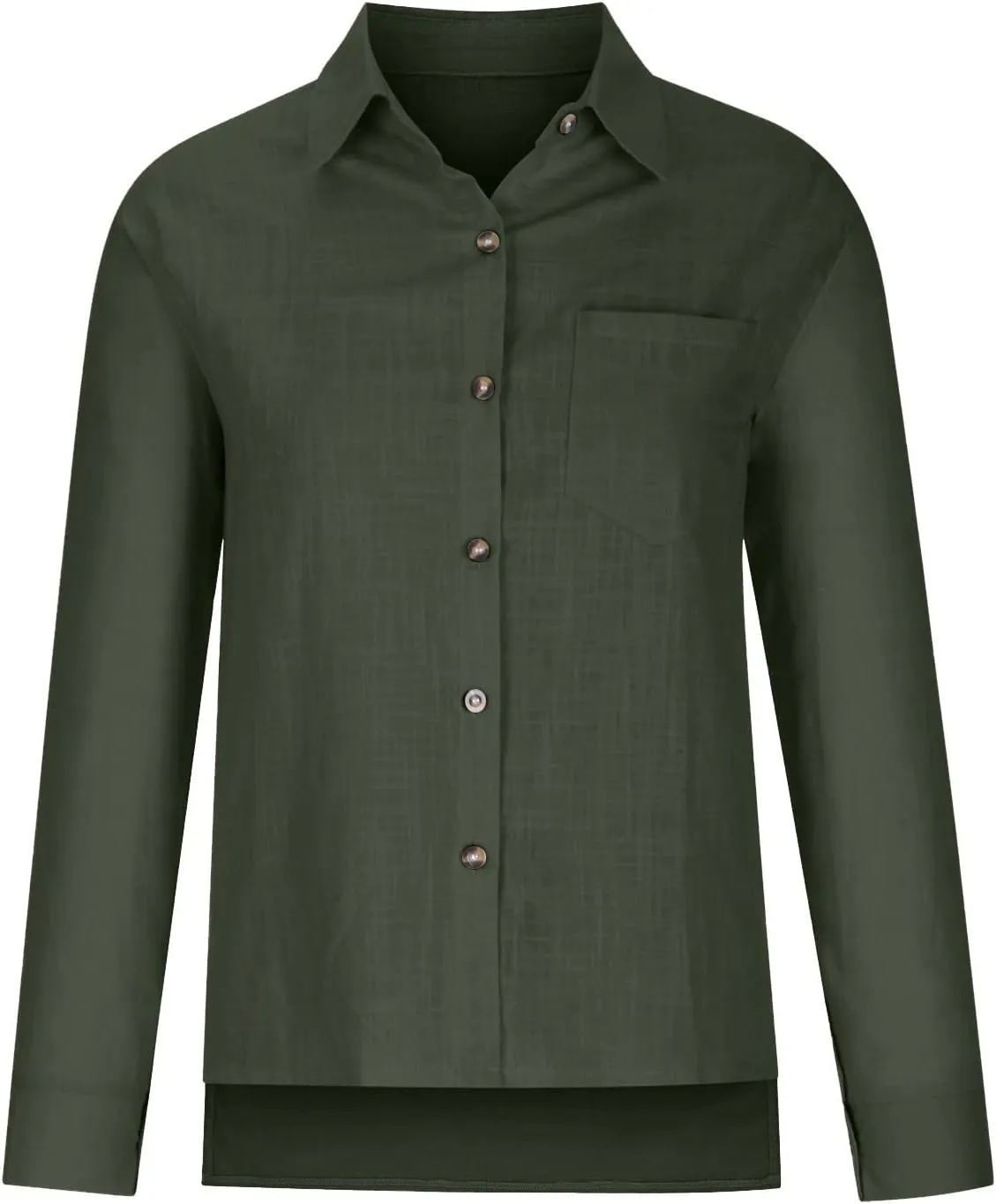 Womens Cotton Linen Button Down Shirts Long Sleeve Collared Gauze Tops Business Casual Blouses Loose Summer Tshirts