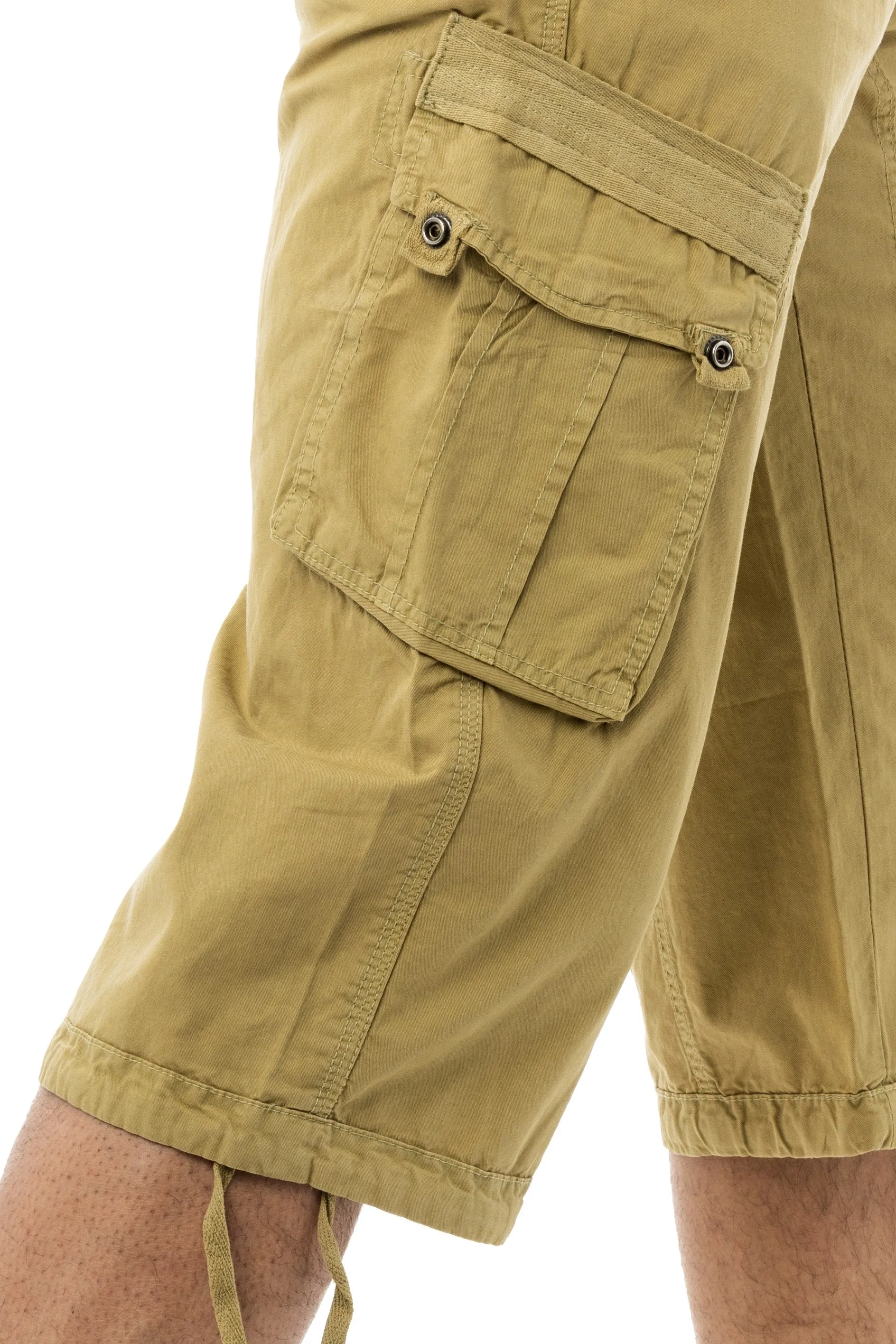 X RAY Mens Belted 18" Inseam Below Knee Long Cargo Shorts With Draw Cord Big & Tall Available