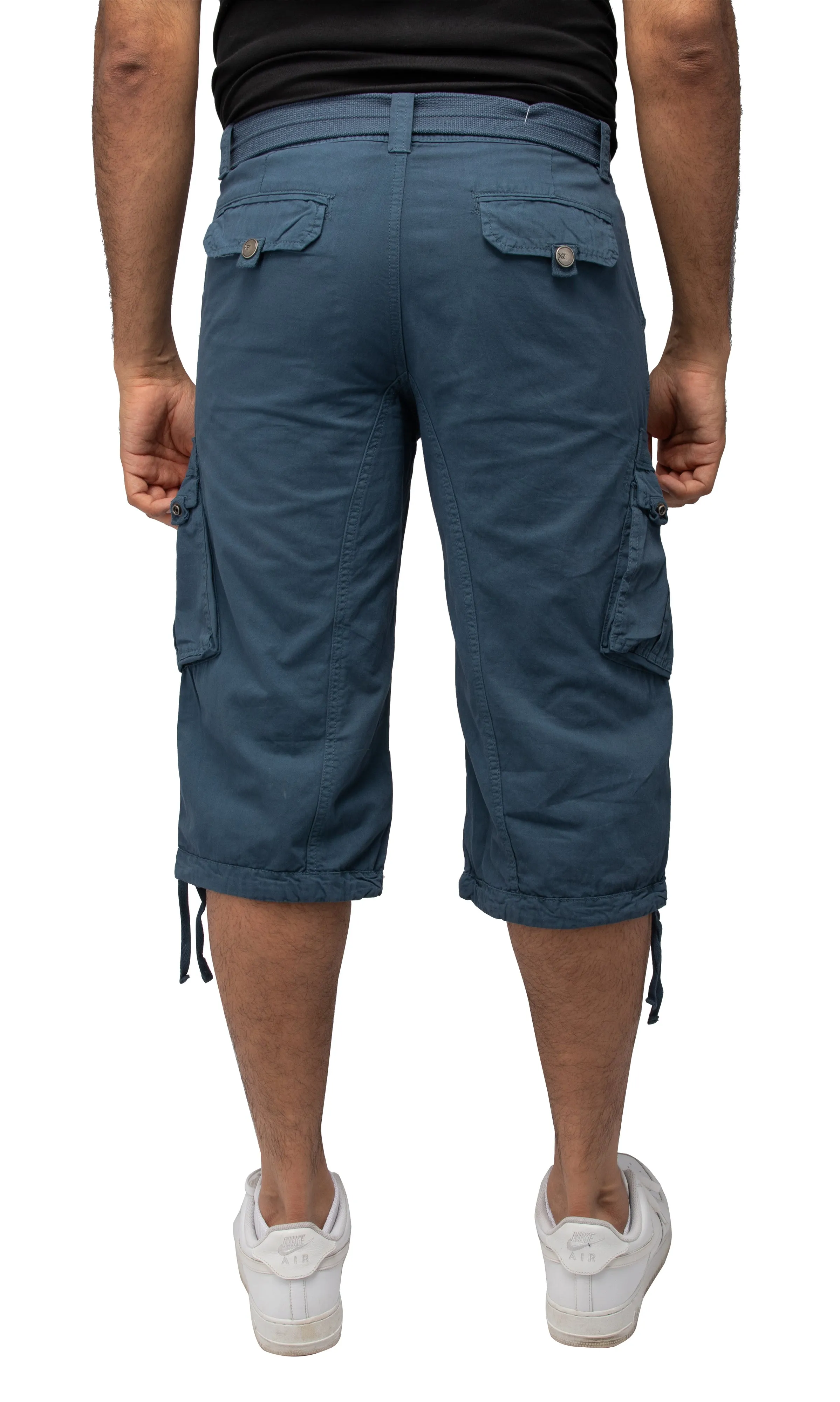 X RAY Mens Belted 18" Inseam Below Knee Long Cargo Shorts With Draw Cord Big & Tall Available