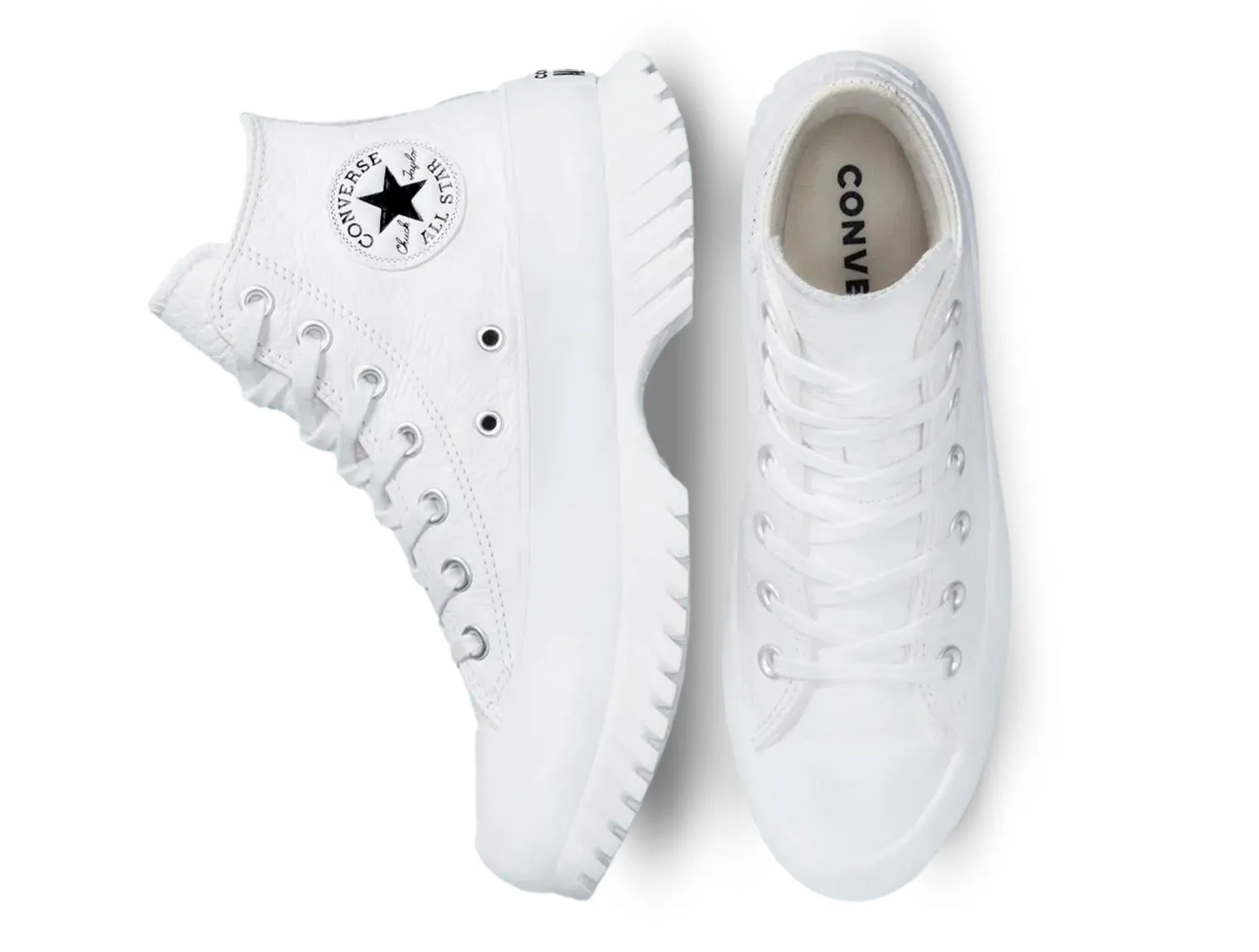 Zapatilla Converse Chuck Taylor Lugged 2 Plataforma Cuero Hi Mujer Blanco